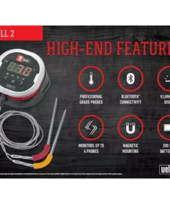Weber Grill Replacement Parts iGrill Round Bluetooth Compatibility Grill Thermometer -Mmaster Outlet Shop 08052841