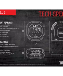 Weber Grill Replacement Parts iGrill Round Bluetooth Compatibility Grill Thermometer -Mmaster Outlet Shop 08052842