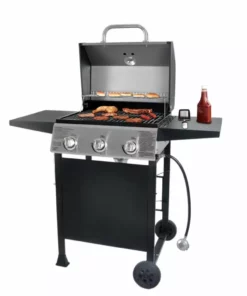 Blue Rhino Grills Black and Silver/Porcelain and Stainless Steel 3-Burner Liquid Propane Gas Grill -Mmaster Outlet Shop 10252077