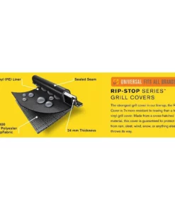 Char-Broil Grilling Tools & Accessories Rip-Stop 62-in W x 44-in H Black Gas Grill Cover -Mmaster Outlet Shop 10367473