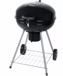 Mr. Bar-B-Q Grills Stand Up Charcoal Grill 22.17-in W Black/Porcelain Kettle Charcoal Grill