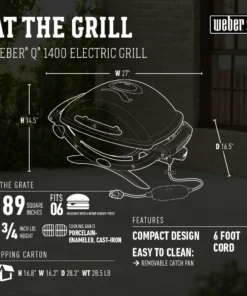 Weber Grills Q1400 1560-Watt Dark Gray Electric Grill -Mmaster Outlet Shop 16067257
