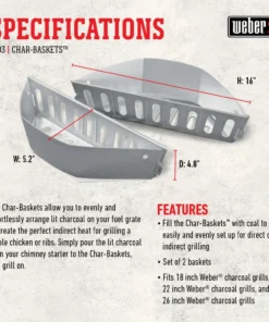 Weber Grilling Fuels 2-Pack Basket -Mmaster Outlet Shop 16085814