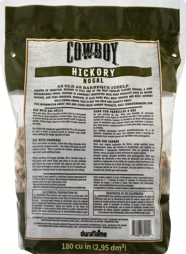 Cowboy Charcoal Grilling Fuels Hickory 180 Cubic Inch(Es) Wood Chips 9 Cowboy Charcoal Grilling Fuels Hickory 180 Cubic Inch(Es) Wood Chips - Image 9
