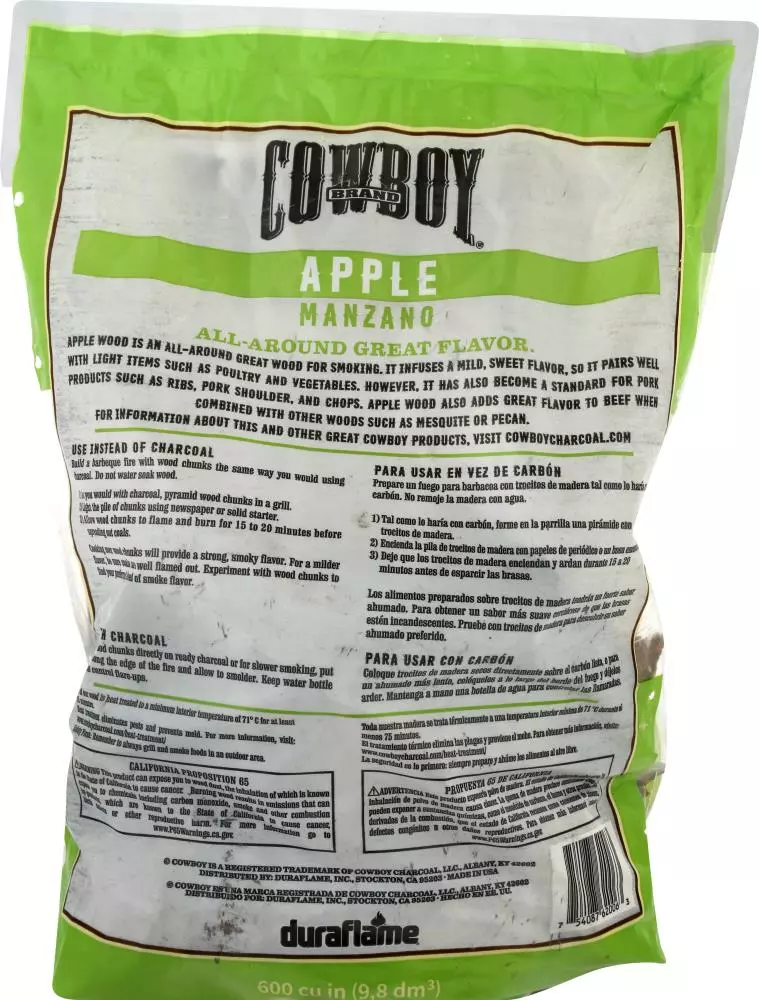 Cowboy Charcoal Grilling Fuels Cowboy Apple Wood Chunks, 600 cu in 4 Cowboy Charcoal Grilling Fuels Cowboy Apple Wood Chunks, 600 cu in - Image 4