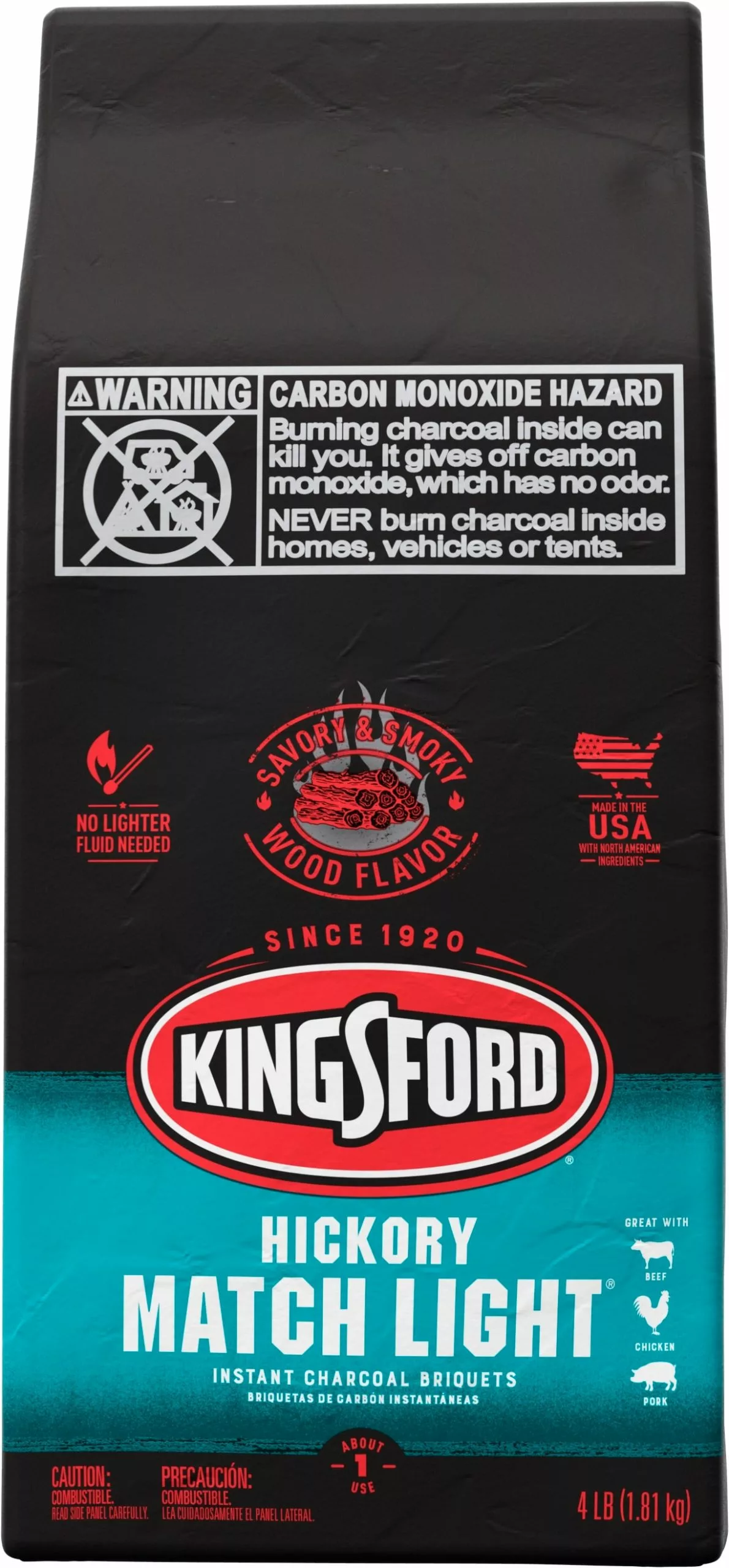 Kingsford Grilling Fuels Match Light 4-lb Hickory Charcoal Briquettes 1 Kingsford Grilling Fuels Match Light 4-lb Hickory Charcoal Briquettes