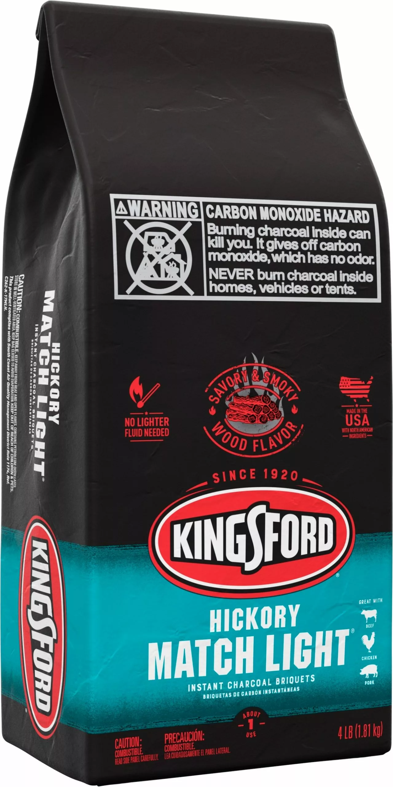 Kingsford Grilling Fuels Match Light 4-lb Hickory Charcoal Briquettes 3 Kingsford Grilling Fuels Match Light 4-lb Hickory Charcoal Briquettes - Image 3