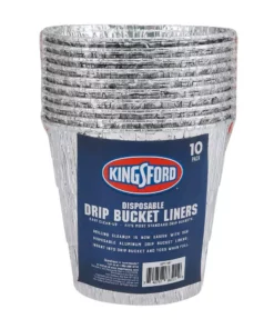 Kingsford Grilling Tools & Accessories Kingsford Disposable Drip Bucket Liners, 10 Aluminum BBQ and Grill Grease Bucket Liners Easy Grill Clean Up, Fits Most Standard Drip Buckets