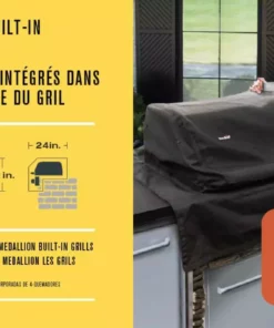 Char-Broil Grilling Tools & Accessories 4 Burner Medallion 30-in W x 21-in H Black Built-In Gas Grill Cover -Mmaster Outlet Shop 18147933