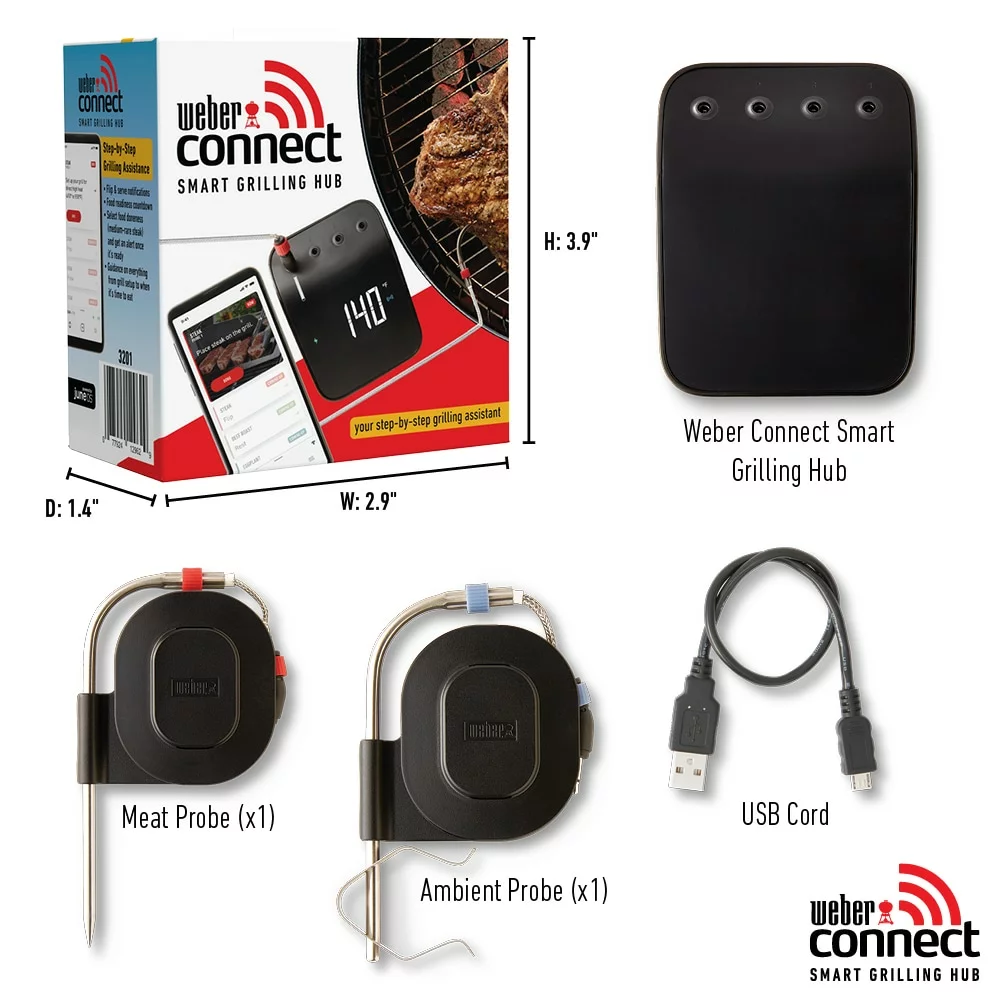 Weber Grilling Tools & Accessories Connect Smart Grilling Hub Digital Probe Bluetooth Compatibility Meat Thermometer 3 Weber Grilling Tools & Accessories Connect Smart Grilling Hub Digital Probe Bluetooth Compatibility Meat Thermometer - Image 3