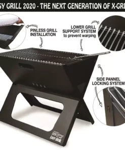 BBQ Croc Grills Portable Easy Grill 220-Sq-in Foldable Charcoal Barbecue Black 10 BBQ Croc Grills Portable Easy Grill 220-Sq-in Foldable Charcoal Barbecue Black -Mmaster Outlet Shop 41413198