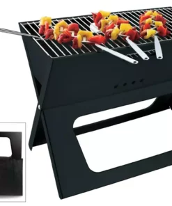 BBQ Croc Grills Portable Easy Grill 220-Sq-in Foldable Charcoal Barbecue Black