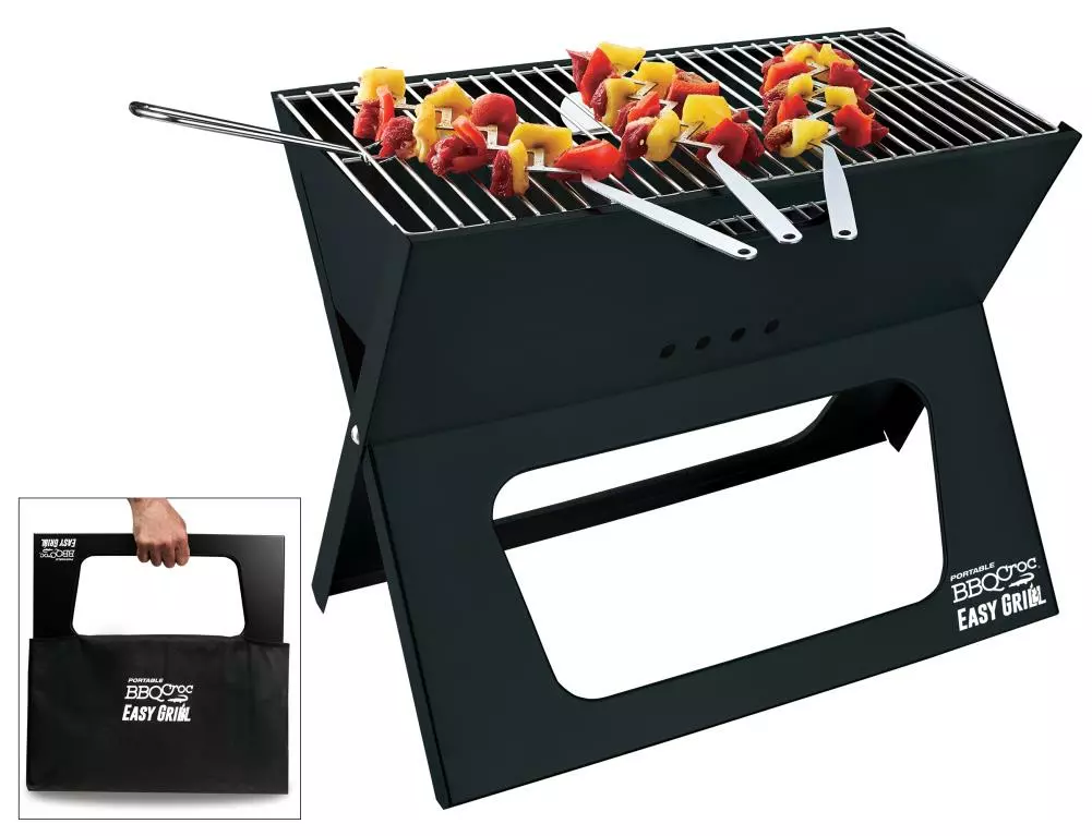 BBQ Croc Grills Portable Easy Grill 220-Sq-in Foldable Charcoal Barbecue Black 1 BBQ Croc Grills Portable Easy Grill 220-Sq-in Foldable Charcoal Barbecue Black