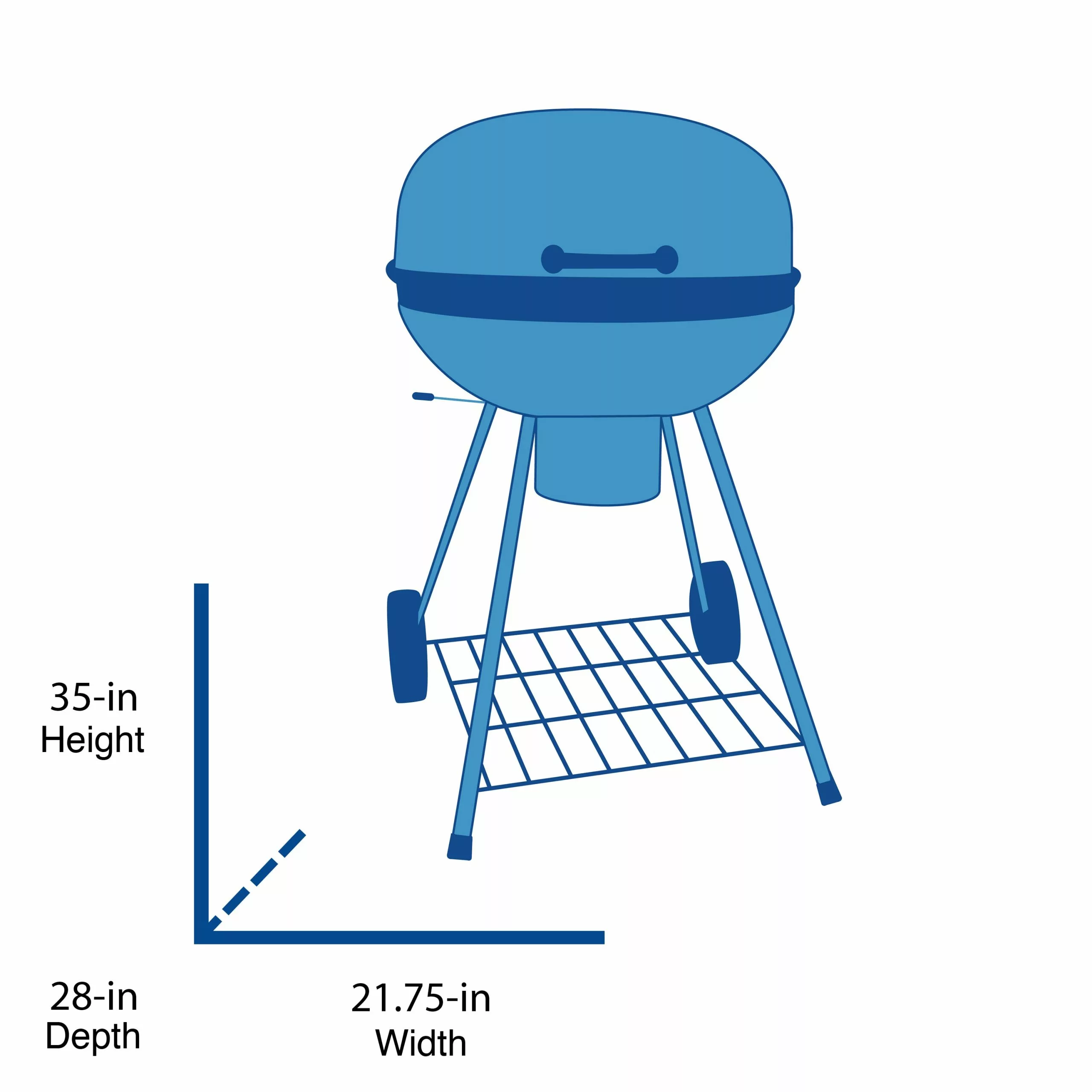 Americana Grills 21.25-in W Ocean Blue Kettle Charcoal Grill 2 Americana Grills 21.25-in W Ocean Blue Kettle Charcoal Grill - Image 2