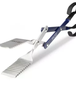 BBQ Croc Grilling Tools & Accessories 3 in 1 Barbecue Tool, 18 in. Blue Aluminum Scissor-style Tongs