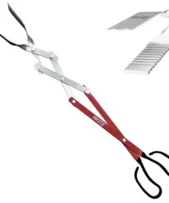 BBQ Croc Grilling Tools & Accessories 3 in 1 barbecue tool, 26 in. Red Aluminum Scissor-style Tongs