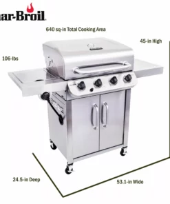 Char-Broil Grills Performance Stainless 4-Burner Liquid Propane Gas Grill with 1 Side Burner -Mmaster Outlet Shop 43465433 scaled