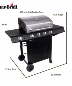 Char-Broil Grills Performance Black 4-Burner Liquid Propane Gas Grill with 1 Side Burner -Mmaster Outlet Shop 43466021 scaled