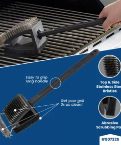 Mr. Bar-B-Q Grill Brushes & Cleaning Blocks Plastic 18-in Grill Brush and Scouring Pad -Mmaster Outlet Shop 43538523 scaled