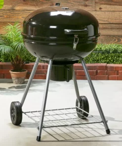 Mr. Bar-B-Q Grills Stand Up Charcoal Grill 22.17-in W Black/Porcelain Kettle Charcoal Grill -Mmaster Outlet Shop 44018137