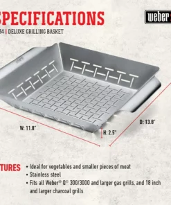 Weber Grilling Tools & Accessories Stainless Steel Grill Basket -Mmaster Outlet Shop 44571394
