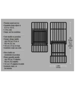 Char-Broil Grill Replacement Parts 19.5-in x 7.75-in Rectangle Porcelain-coated Cast Iron Cooking Grate -Mmaster Outlet Shop 44873511